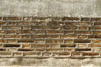 Ancient Brick Wall. River dike