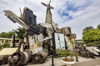 Crashed aircraft from the Vietnam War in the Hanoi Vietnam War Museum