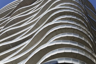Architecture, curved balcony of an apartment complex, Montreal, Province of Quebec, Canada, North