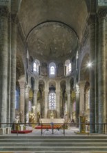 Notre-Dame Basilica is a Romanesque Auvergnat church located in Orcival, France, Europe