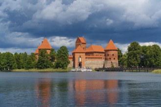 Trakai Island Castle on Lake Galve in Trakai, Lithuania, Europe