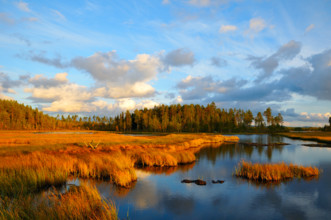 Sunset on a lake in Sweden
