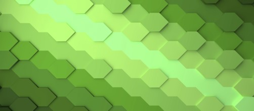 Abstract gradient green honeycomb background, 3d rendering
