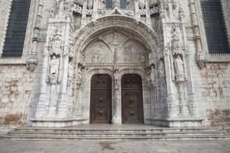 South Portal to Jeronimos Monastery in Lisbon, Portugal, Europe