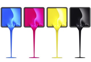 3D rendering of a cmyk color concept