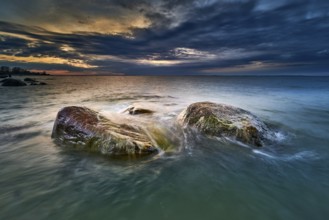 Rocky baltic seascape in the evening
