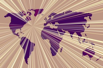World map design. Earth with continents. Map of europe and america, Asia and Australia. Flat Earth