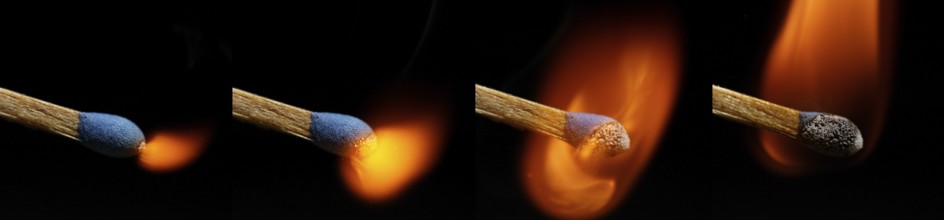 Igniting Match against Black background
