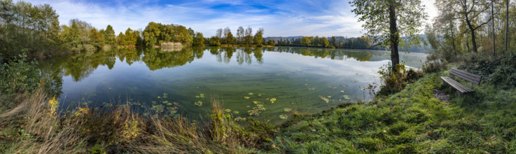 Quarry pond Bruchteiche, panorama photo, Bad Sooden-Allendorf, Hesse, Germany, Europe
