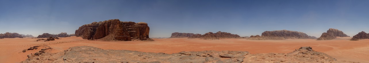 A panorama picture of Wadi Rum's landscape