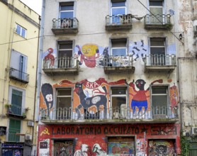 Naples Campania Italy. Social Center building occupied by leftists protestants