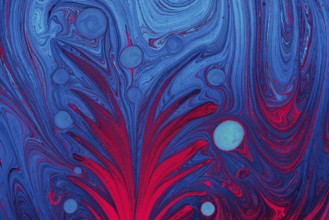 Traditional art of Ebru marbling. Abstract marbling floral pattern for fabric