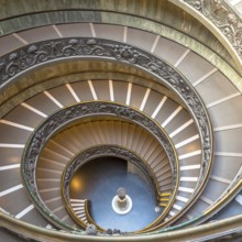 ROME, ITALY - CIRCA SEPTEMBER 2020: the famous spiral staircase with double helix. Vatican Museum,