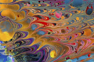 Traditional Ottoman Turkish abstract marbling art patterns as background
