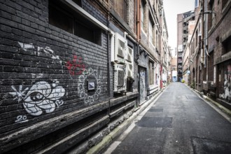 Melbourne, Australia, March 5, 2021, Architectural details in Melbourne's Warburton Lane on a