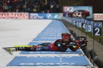 Janina Hettich-Walz (SC Schönwald/GER) at the shooting range at the IBU Biathlon World Cup Sprint