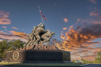 WASHINGTON, USA, AUGUST 20, 2019: Famous Iwo Jima memorial in Washington D.C., USA, North America
