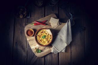 Delicious hummus paste with lemon and chilli