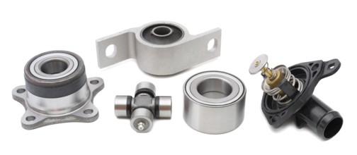 Some auto spare parts against white background