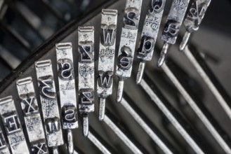 Close up of the letters on an old typewriter