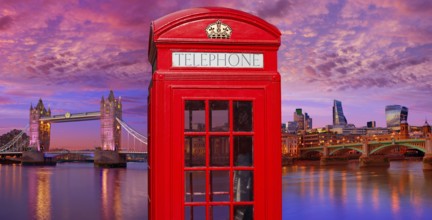 London photomount with telephone box and Tower Bridge