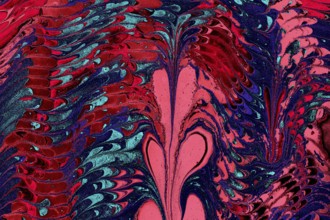 Ebru Marbling texture with floral patterns