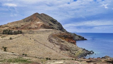 View of the Pico do Furado and the Casa Sardinha on the Ponta de São Lourenço in Madeira