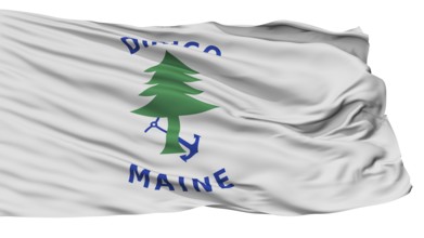 Maine Naval Ensign Flag, Isolated On White Background