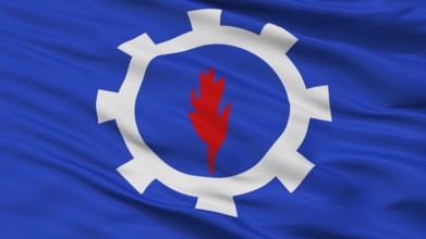 Suez Governorate city flag, country Egypt, close-up, 3D rendering