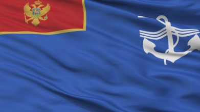 The Navy Of Montenegro Flag, Closeup View