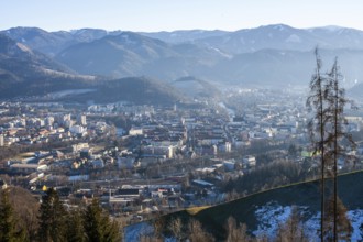 View of the city of Leoben, Leoben, Styria, Austria, Europe