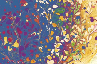 Abstract marbling floral pattern for fabric, tile design. background texture
