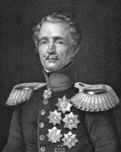 Friedrich Graf von Wrangel (1784-1877) on engraving from 1859. General feld marschall of the