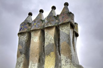 Chimneys of Casa Batla, Barcelona, Catalonia, Spain Barcelona, Spain, Europe