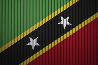 Saint Kitts and Nevis Flag painted on the cracked grunge concrete wall