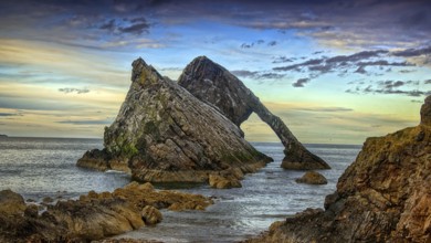 Europe, Scotland, Bowfiddle Rock, quartzite, violin bow
