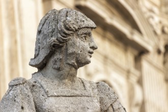 Detail of a statue in a Sicilian baroque church