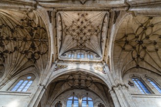 Salamanca, Spain, January 15, 2022: Interior view of the church of the Monastery of San Esteban.