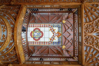 Porto, Portugal, February 7, 2023 : Interior of Lello Bookstore one of the most beautiful