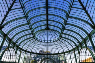 Belgium, 04 28 2018: Decorated Art Nouveau roof of the Royal Glasshouses, Europe