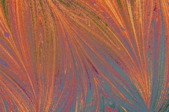 Beautiful abstract art of Ebru marbling painting techniques on water with acrylic paints