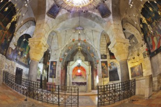 Jerusalem - September 3: Hall of the Holy Sepulchre in September 3, 2012 in Jerusalem. Ornate