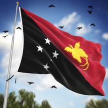 Flag of Papua New Guinea, This is a computer generated and 3d rendered image