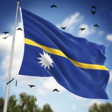 Flag of Nauru, This is a computer generated and 3d rendered image