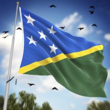 Flag of the Solomon Islands, This is a computer generated and 3d rendered image