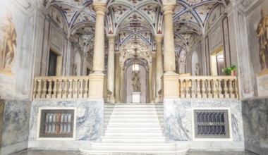 Genoa, Italy, 08 August 2023: interior of Gio Carlo Brignole Palace. Luxury ancient building, ca