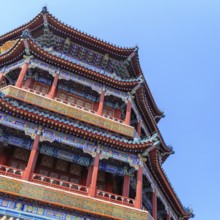 Landmark Tower of Buddhist Incense at the Summer Palace in Beijing, China in March 2018, Beijing,