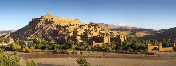 Panorama of Kasbah Ait Ben Haddou in the Atlas Mountains, Morocco, Africa