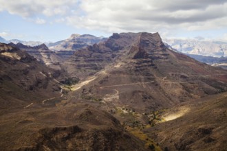 Mountain landscape on Gran Canaria island Spain, between Maspalomas and San Bartolomé de Tirajana