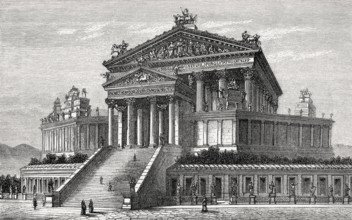 The reconstructed Temple of Jupiter Optimus Maximus, or Temple of Jupiter Capitolinus, Ancient Rome